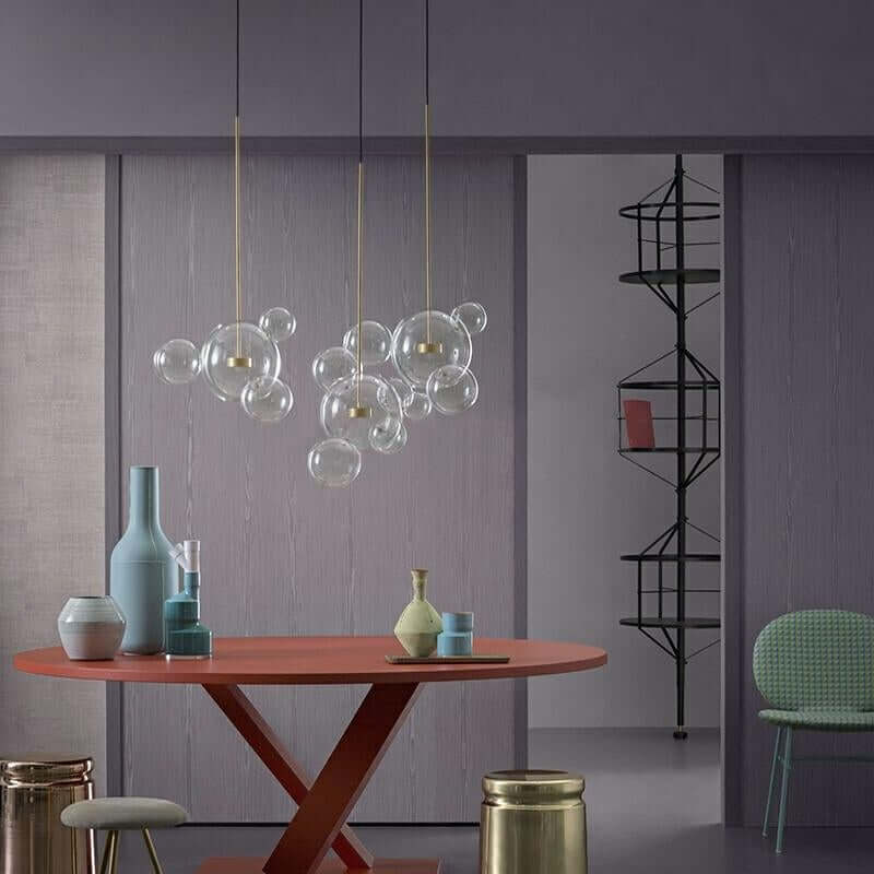 lampă suspendată Capri Line 3 gold - 180 Led, aluminiu, sticlăMobCenter