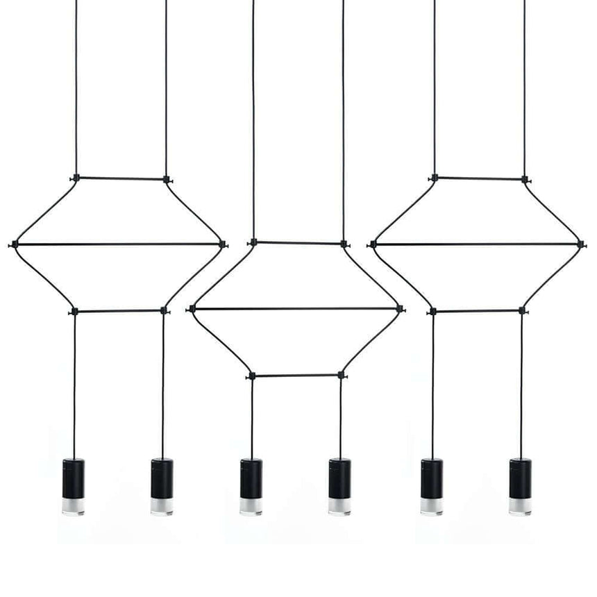 lampă suspendată Flusso Line 6 negruMobCenter