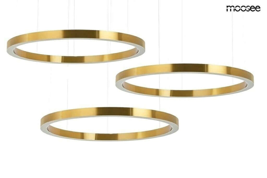 lampă suspendată Inel 100 + 100 + 100 de aur pe un singur cap de afișMobCenter