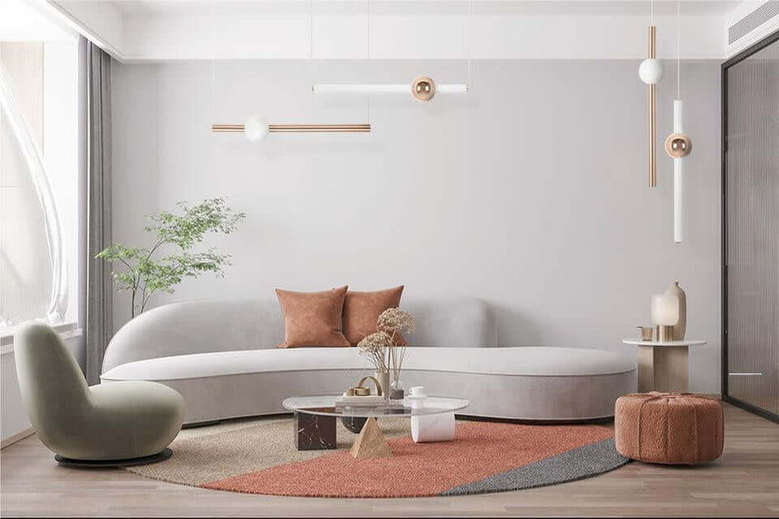 lampă suspendată Libra 90 In alb / auriuMobCenter