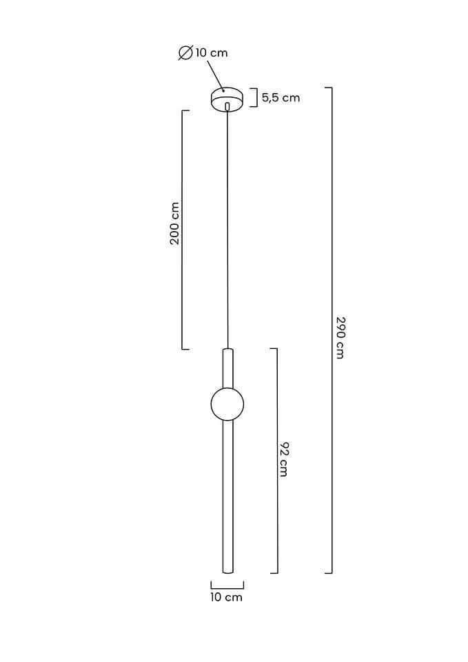 lampă suspendată Libra 90 In alb / auriuMobCenter