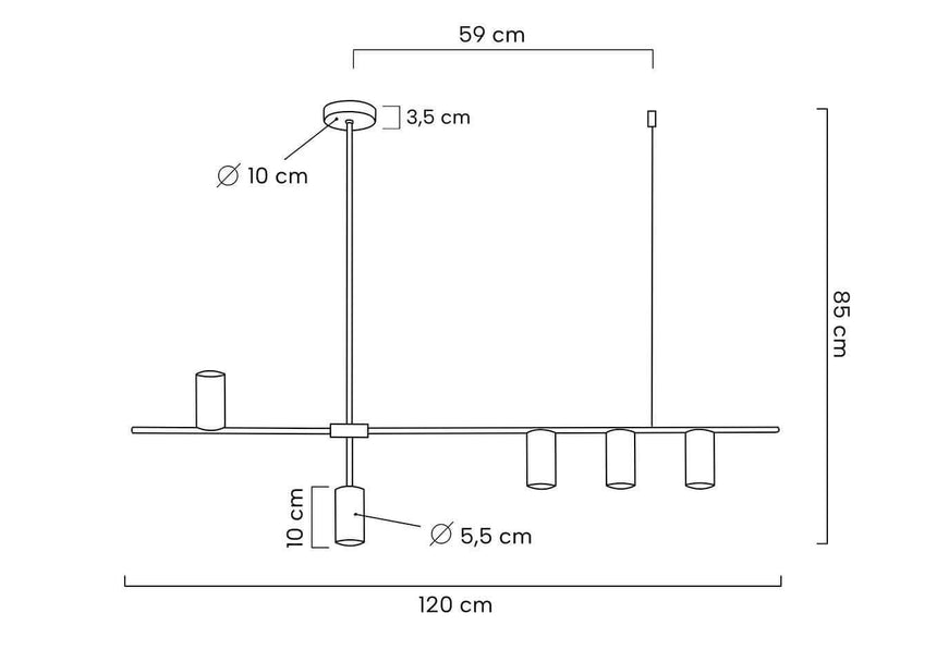 lampă suspendată Moderno negruMobCenter
