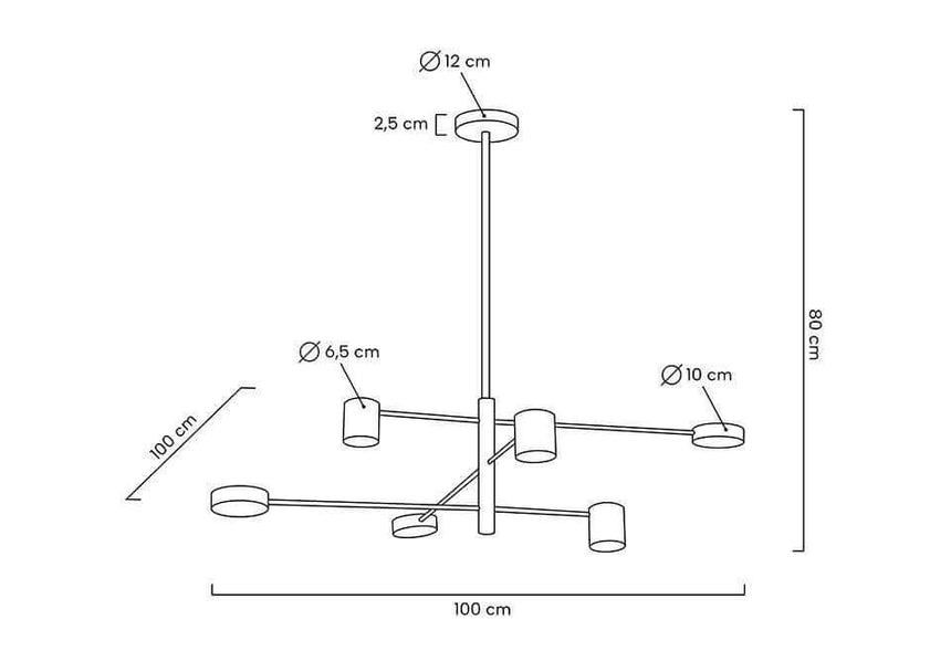 lampă suspendată Piazetta negruMobCenter