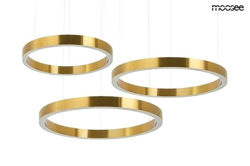 lampă suspendată Ring 40 + 60 + 60 aur pe un singur corp de iluminat de plafonMobCenter