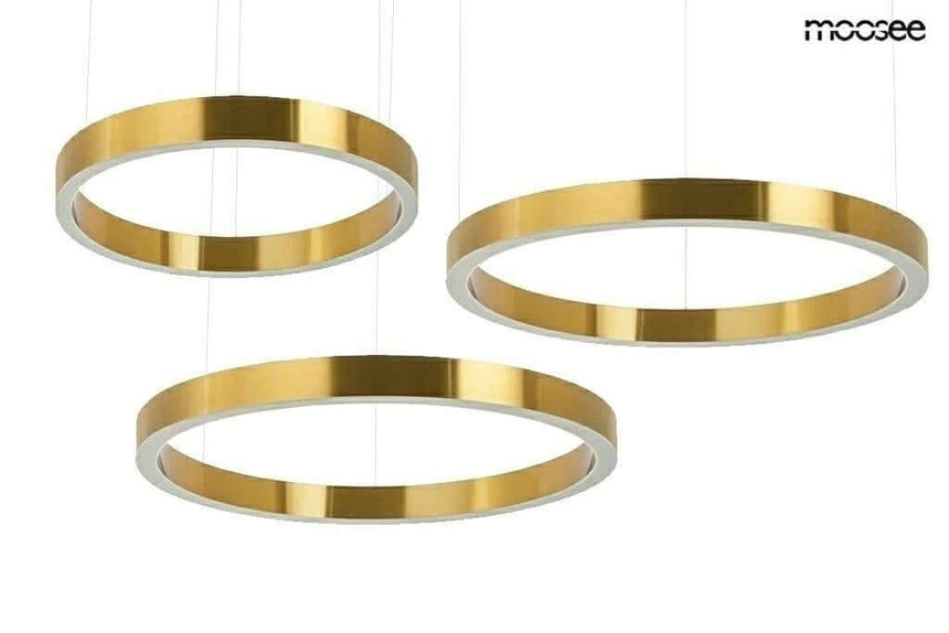 lampă suspendată Ring 60 + 80 + 80 aur pe un singur cap de linieMobCenter