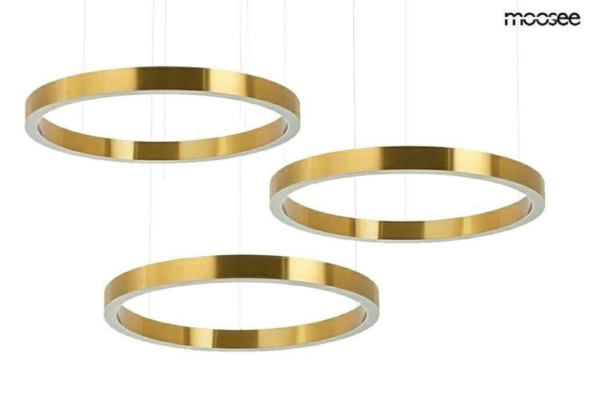 lampă suspendată Ring 80 + 80 + 80 aur pe un singur cap de linieMobCenter