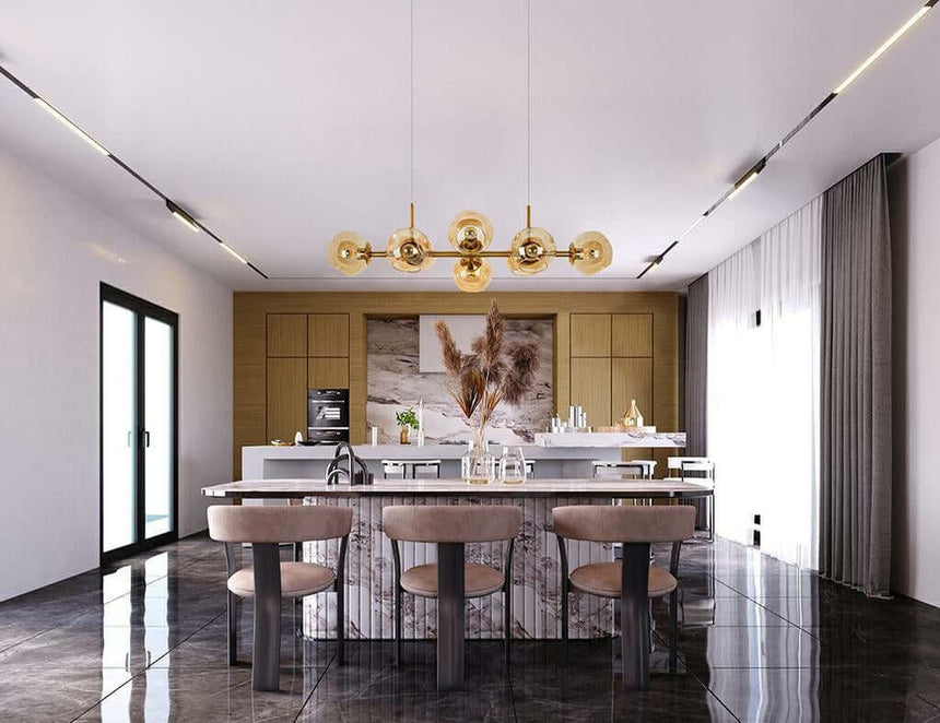 lampă suspendată Romeo Gold aur / chihlimbarMobCenter