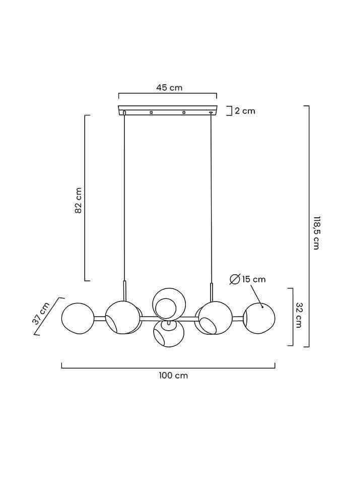 lampă suspendată Romeo Gold aur / chihlimbarMobCenter