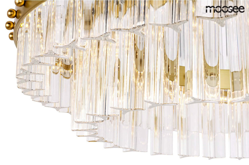 lampă suspendată Saturnus 47 Duo aur - Led, cristal, oțel periatMobCenter