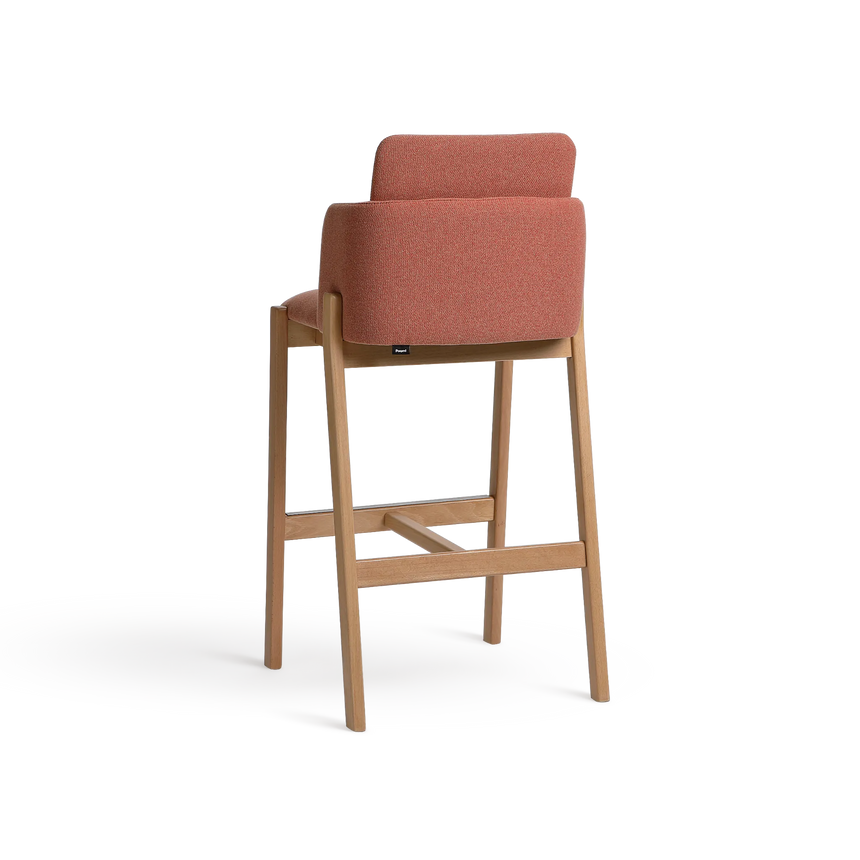 Scaun de bar Paged Note H-4060 - complet tapițat cu brațe