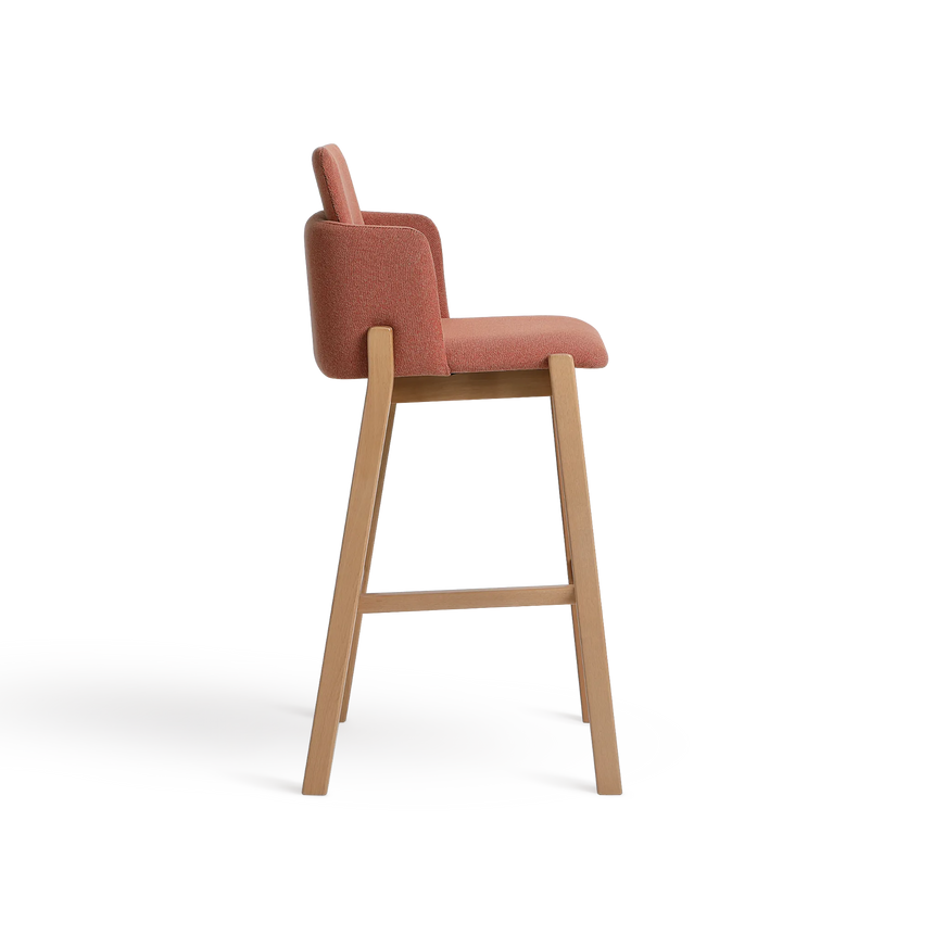 Scaun de bar Paged Note H-4060 - complet tapițat cu brațe