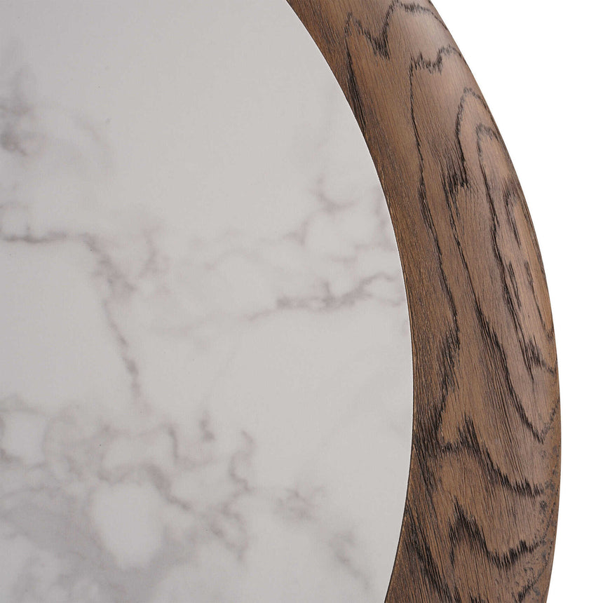 Blat de masă Romeo stejar – marmură ceramică albă