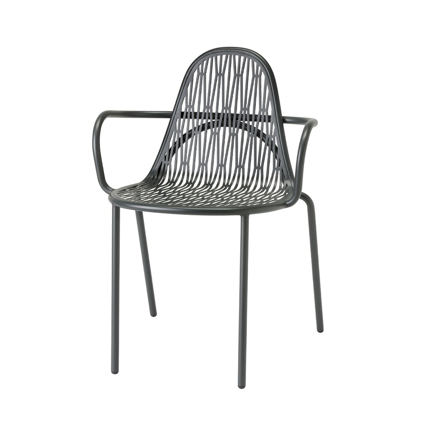 Scaun cu brațe Malvasia SCAB - exterior metal perforat