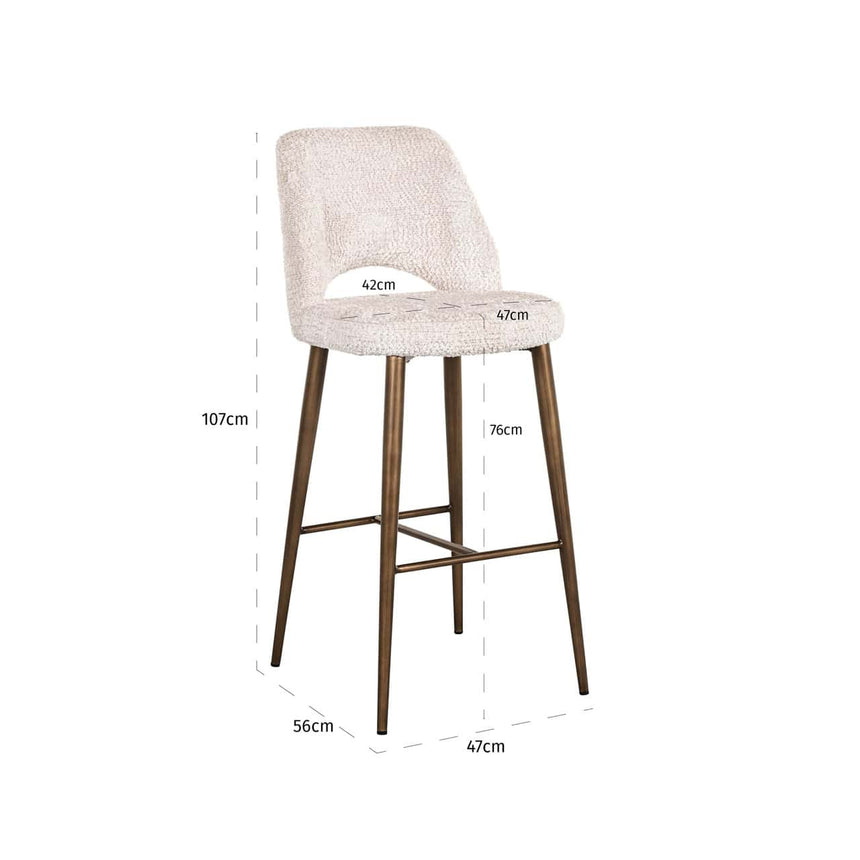 Scaun de bar Richmond Delphine crem