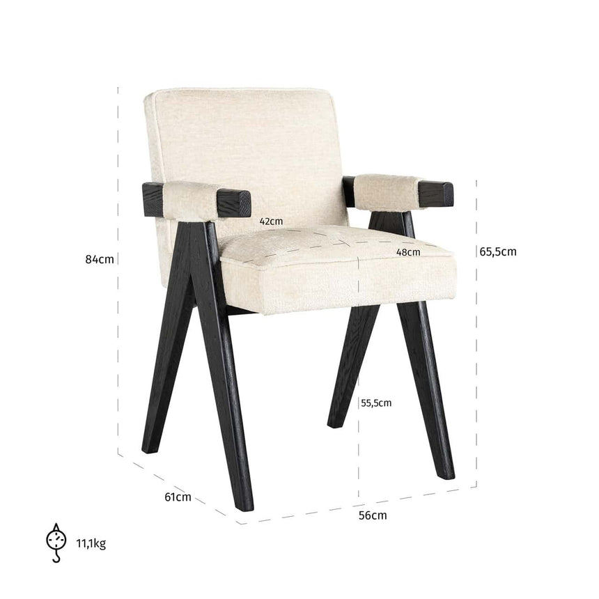 Scaun dining Richmond Cooper alb chenille