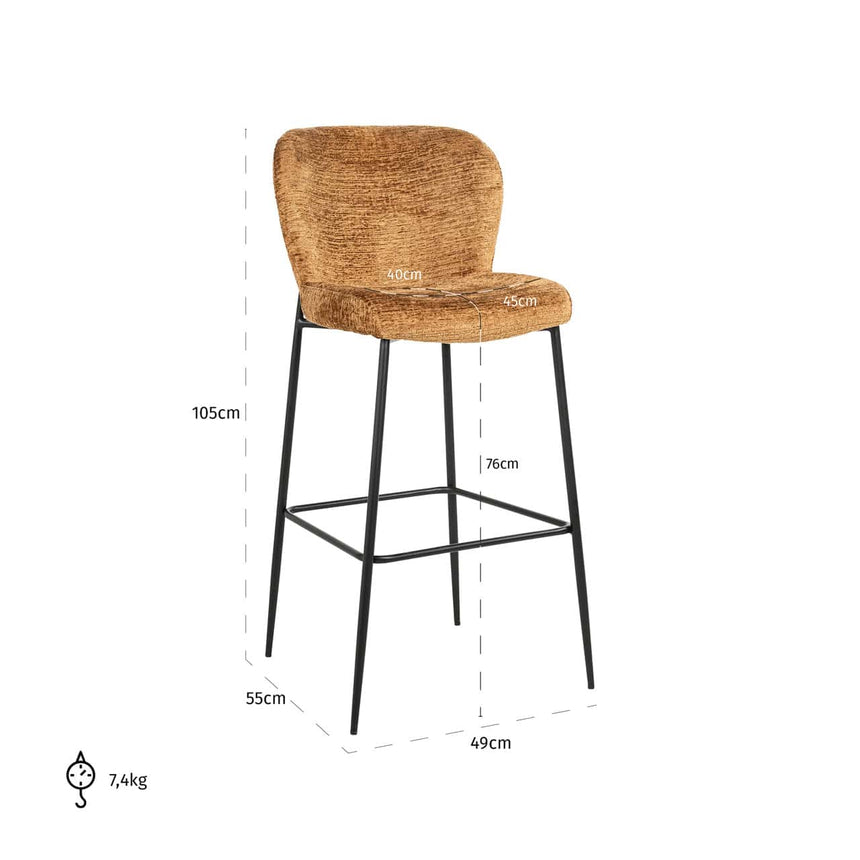 Scaun de bar Richmond Darby coniac