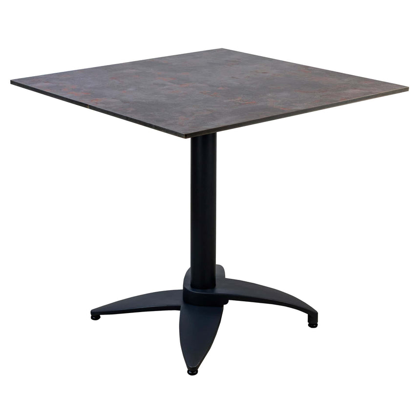 Set masă terasă Tora 3 piese – alb/ocru, blat 80×80 cm