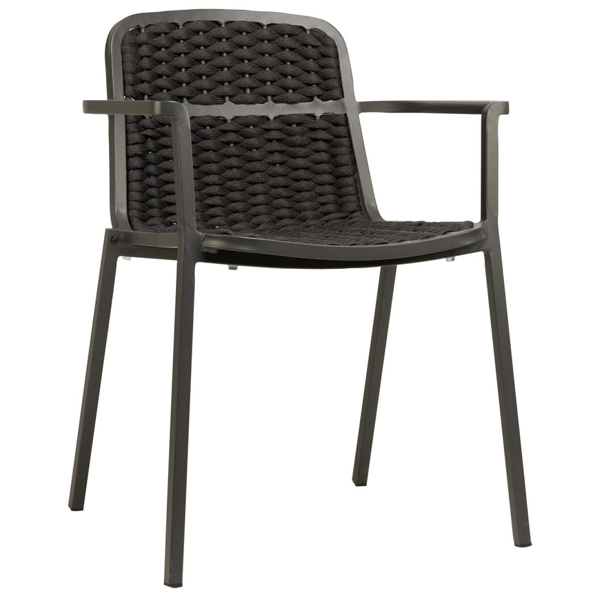 Set masă terasă Tora 3 piese – negru, blat 80×80 cm