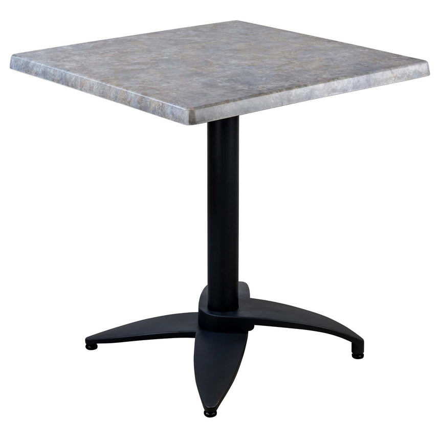 Set masă terasă Tora 3 piese – negru, blat Zinc 70×70