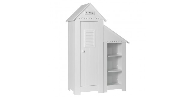 PI Marsylia 1 ajtós szekrény könyvespolccal gyerekbútor fehér színben
