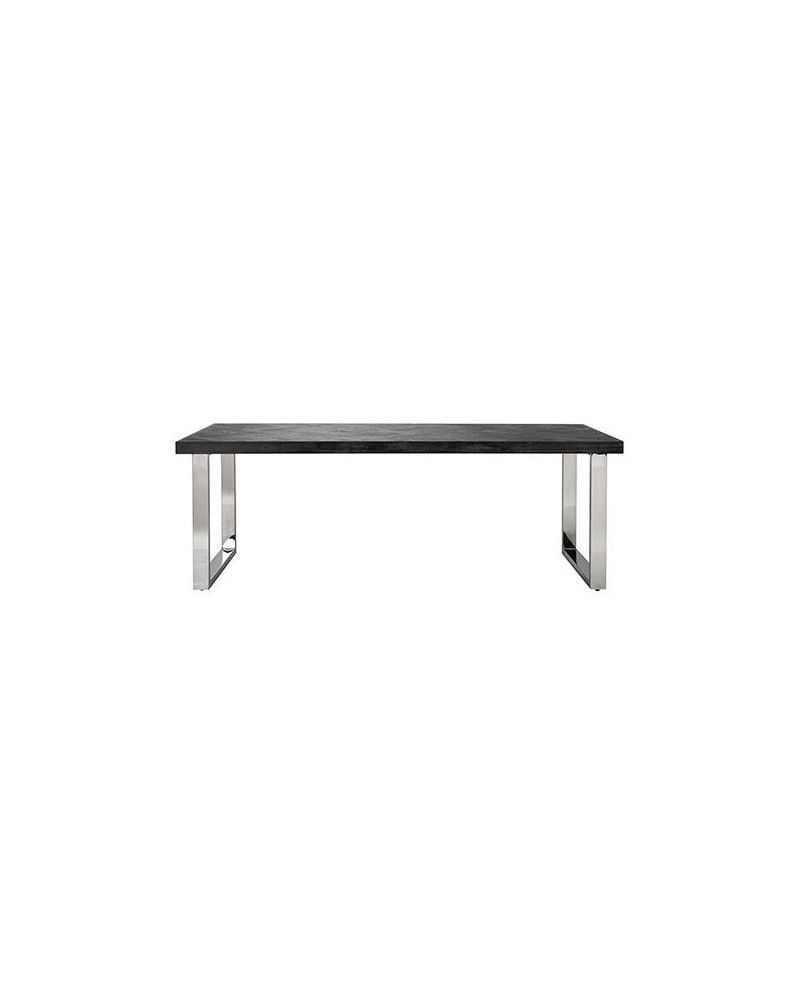 NT Blackbone Masă de luat masa cu picioare argintii 100x220