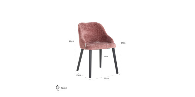 NT Twiggy Rose scaun tapitat, elegant, exclusiv