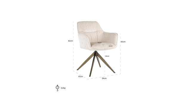 NT Aline White scaun rotativ, tapitat, exclusiv