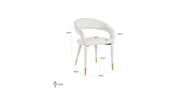 NT Gia White scaun tapitat de design