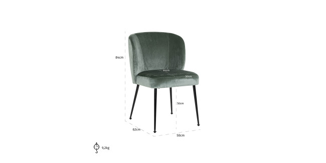NT Fallon Jade / Black scaun de design fara cotiera