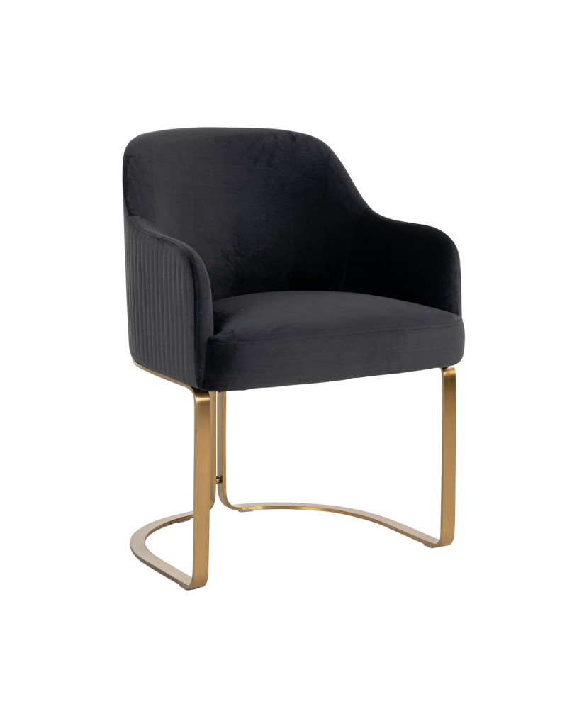 NT Hadley Antraciet / Gold scaun tapitat de design