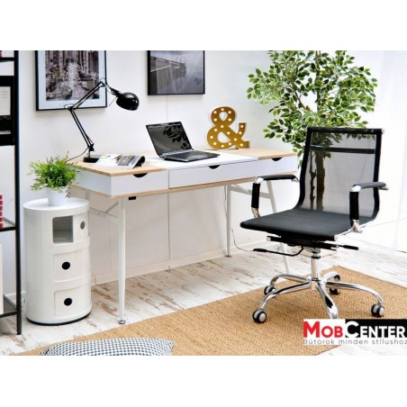 Mese de birou MB Boden masa de birou pe culoarea alb si stejar Sonoma
