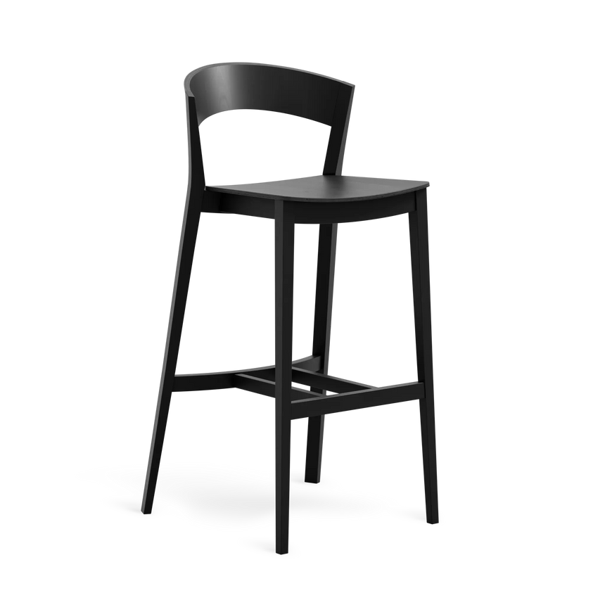 Scaun de bar Paged Archer H-4800 - spătar curbat din lemn