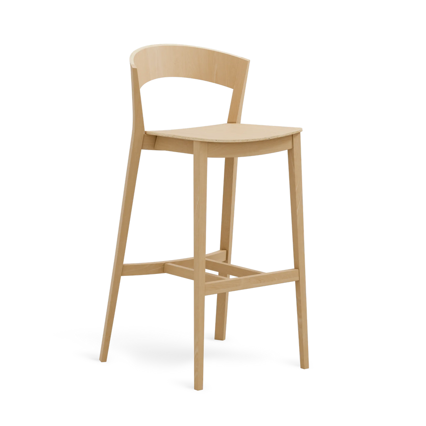 Scaun de bar Paged Archer H-4800 - spătar curbat din lemn