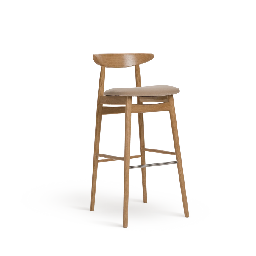 Scaun de bar Paged Yesterday H-4100 tapițat, 80 cm