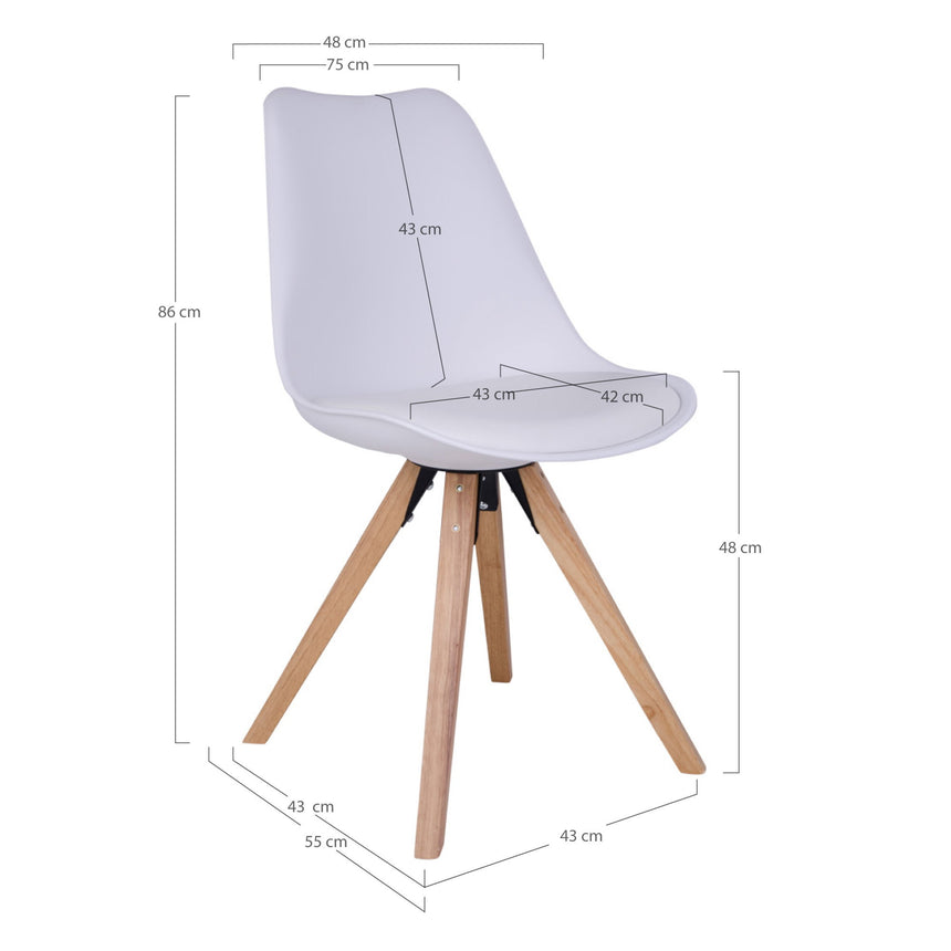 Scaun de dining Bergen – Alb