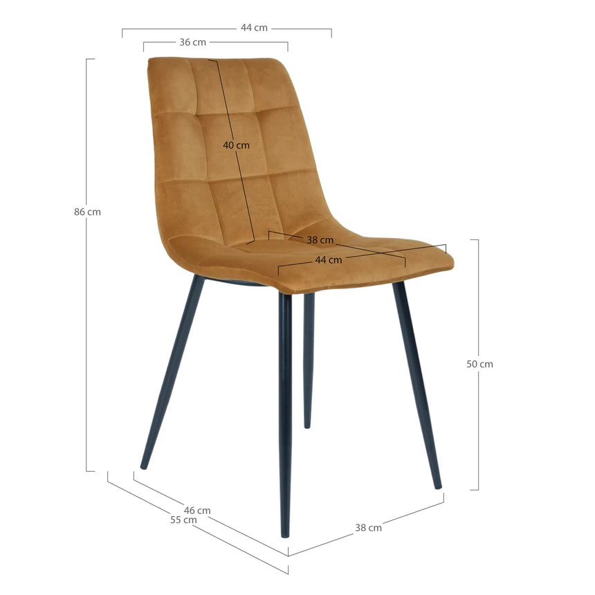 Scaun de dining Middelfart- culoare muștar