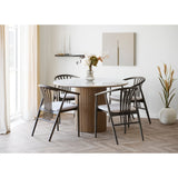 Scaun de dining Agustin – Stejar afumat / șezut textil