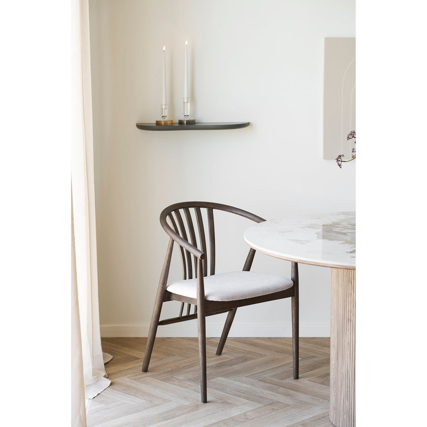 Scaun de dining Agustin – Stejar afumat / șezut textil