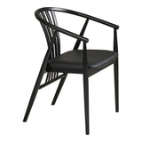 Scaun de dining Agustin – Negru / șezut piele ecologică