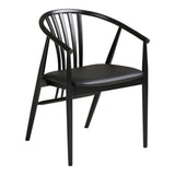 Scaun de dining Agustin – Negru / șezut piele ecologică