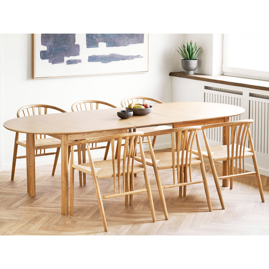 Scaun de dining Agustin, șezut împletit – Stejar natur