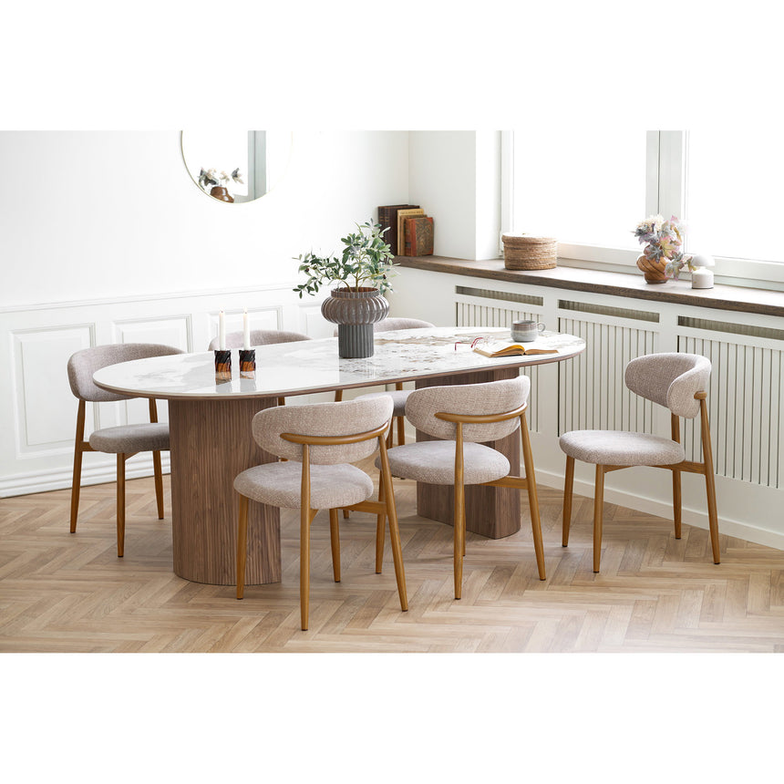 Scaun de dining Levanto – Nisipiu / Natur