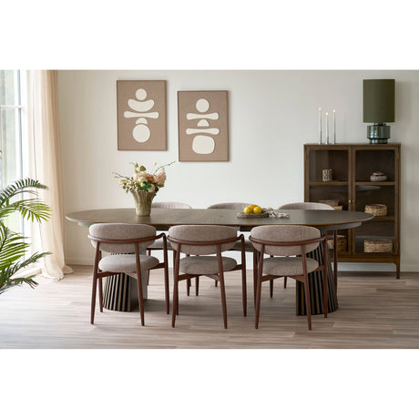 Scaun de dining cu brațe Levanto – Nisipiu / Maro