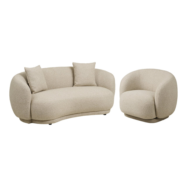 Set lounge Hawkes – canapea 2,5 locuri și fotoliu – Nisipiu