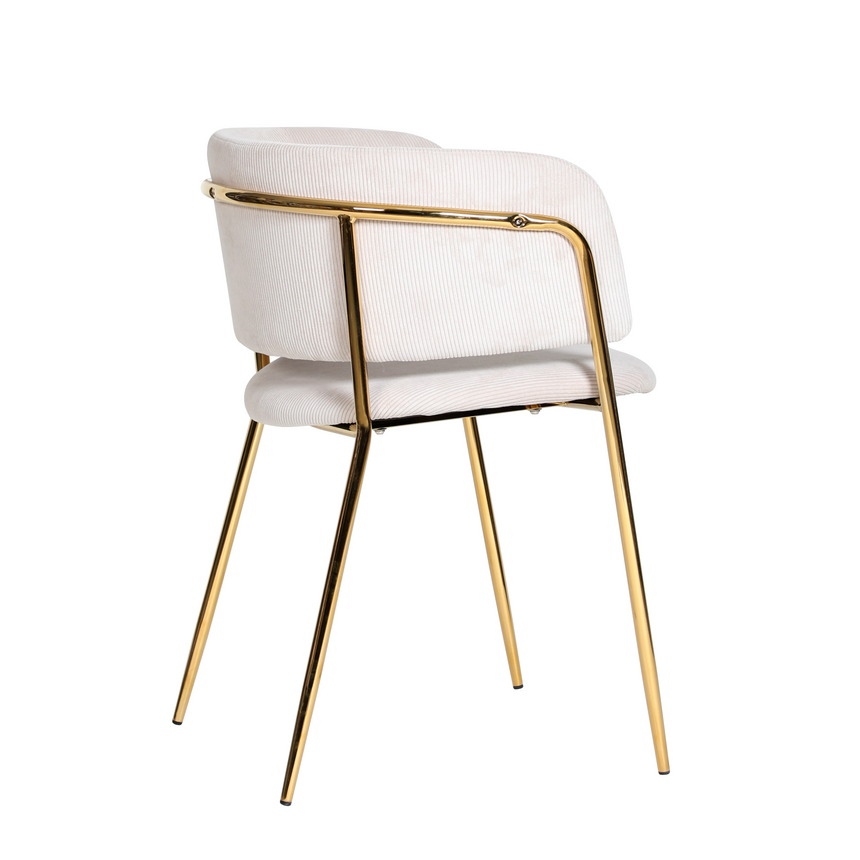 Scaun de dining Mia, culoare bej – catifea reiată