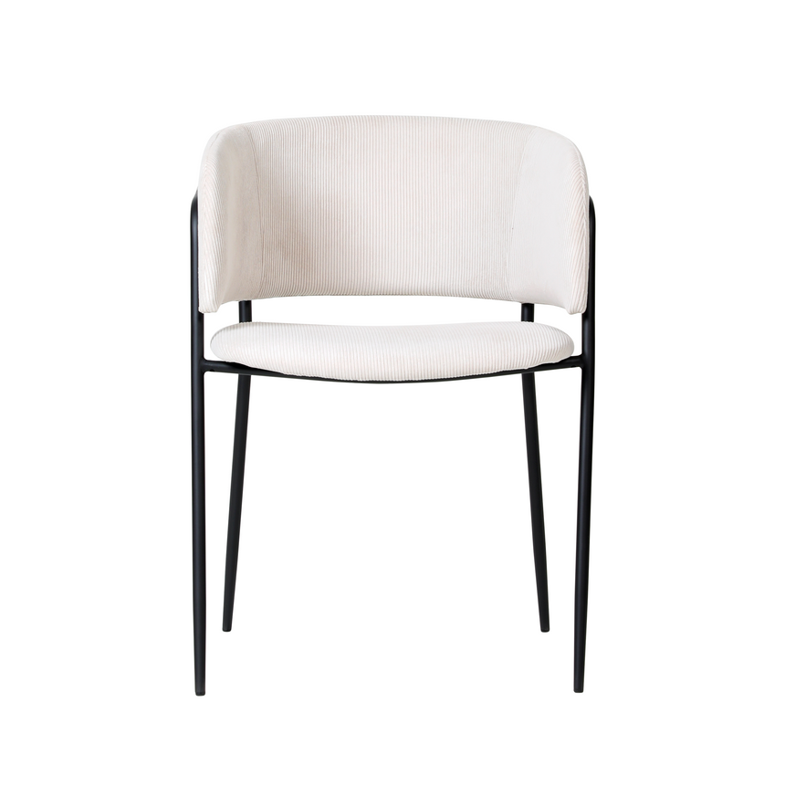 Scaun de dining Liam, culoare bej – catifea reiată