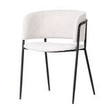 Scaun de dining Liam, culoare bej – catifea reiată