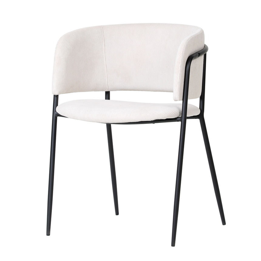 Scaun de dining Liam, culoare bej – catifea reiată