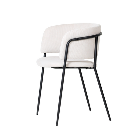 Scaun de dining Liam, culoare bej – catifea reiată