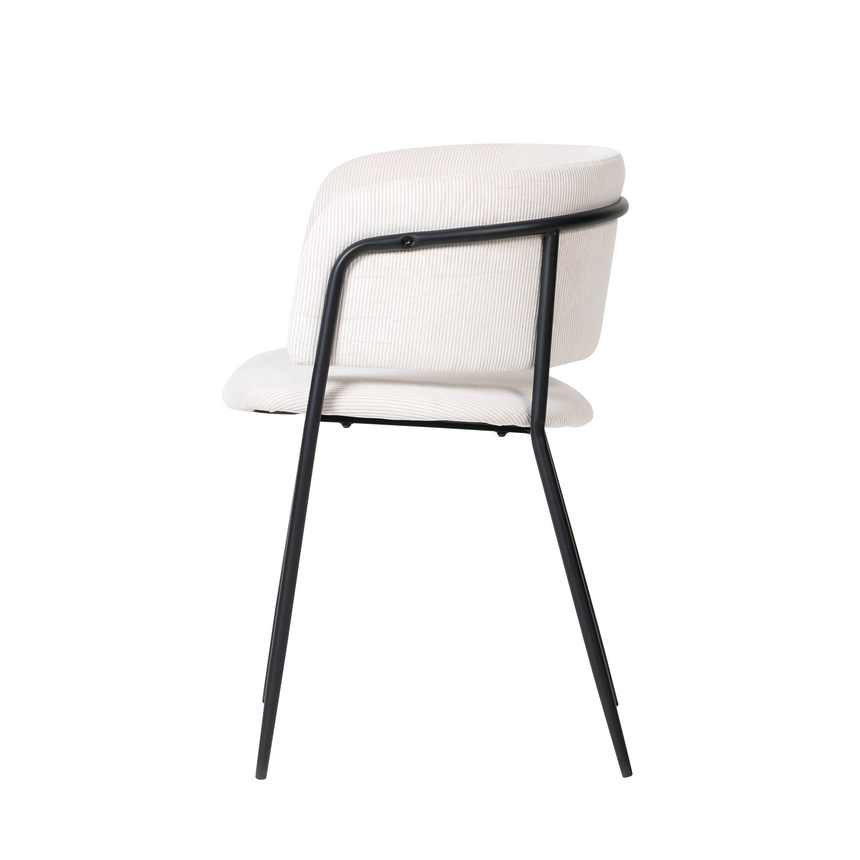 Scaun de dining Liam, culoare bej – catifea reiată
